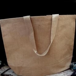 Richland Large 24" Burlap Tote Bag, Cotton Lining Thanksgiving