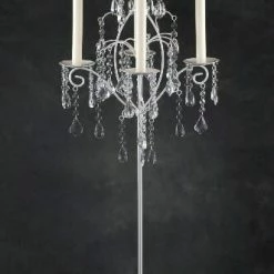 Richland White Candelabra With Hanging Crystals (Set Of 2) Shop By Event