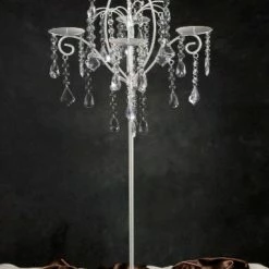 Richland White Candelabra With Hanging Crystals (Set Of 2) Shop By Event