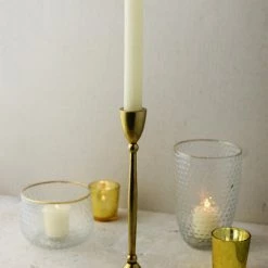 Richland Anniversary Antique Gold 10" Taper Candle Holder