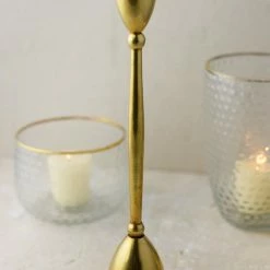 Richland Anniversary Antique Gold 10" Taper Candle Holder
