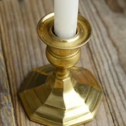 Richland Shop By Event Gold Metal 3.75" Taper Candle Holder, Antique Candlestick