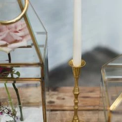 Richland Gold Metal Antique Candlestick 9.25in Taper Candle Holders Shop By Event