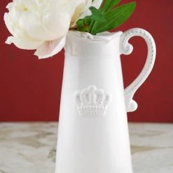 Richland Crown Ceramic White Pitcher 9.5in