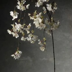 Richland Hanging Cherry Blossom Branch White Silk Artificial 58"