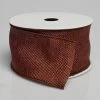 Shop By Event Richland Burlap Ribbon With Wire Copper Brown 2.5" X 10 Yards