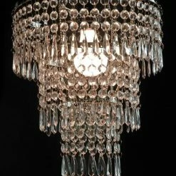 Richland Shop By Event Crystal Pendant Chandelier 3-Tier, 12in W/ Lighting Kit