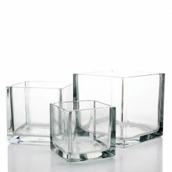 Richland Square Glass Cube Vase Set Of 36 (4"/5"/6")