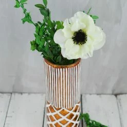 Richland Weddings Boho Copper & White Ceramic Vase 9"