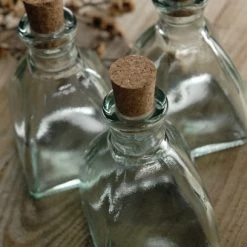 Richland Weddings Cork Top 4in Diamond Shaped Glass Bottle 6.8oz