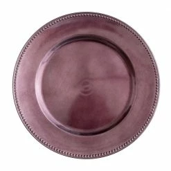 Weddings Richland Beaded Charger Plate 13" Eggplant Set Of 12