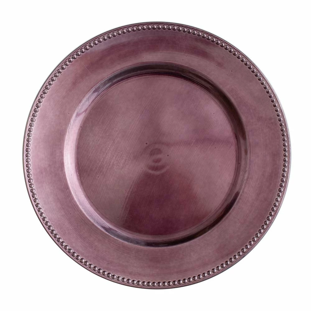 Weddings Richland Beaded Charger Plate 13" Eggplant Set Of 12 1 Weddings Richland Beaded Charger Plate 13" Eggplant Set Of 12