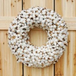 Richland Faux Cotton Wreath 18.5in