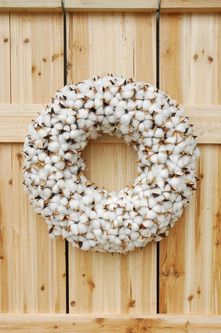 Richland Faux Cotton Wreath 18.5in 2 Richland Faux Cotton Wreath 18.5in