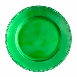 Weddings Richland Beaded Charger Plate 13" Forest Green Set Of 48