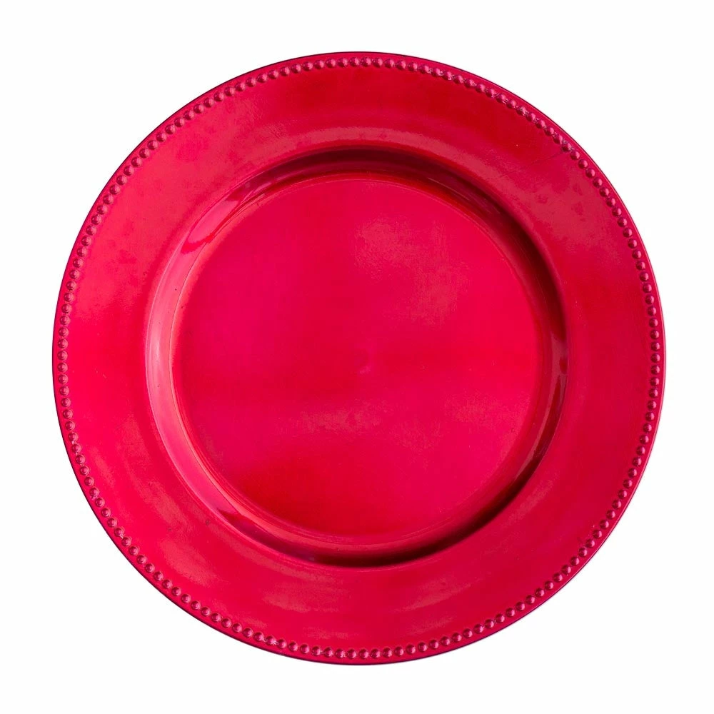 Richland Beaded Charger Plate 13" Fuchsia Set Of 24 1 Richland Beaded Charger Plate 13" Fuchsia Set Of 24