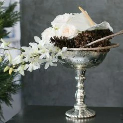 Richland Silver Desiray Glass Compote 6.75" X 8" 4 Richland Silver Desiray Glass Compote 6.75