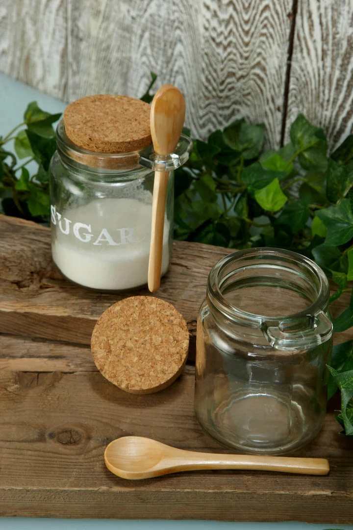 Richland Glass Jar With Wooden Spoon 4", 8.5oz 3 Richland Glass Jar With Wooden Spoon 4", 8.5oz