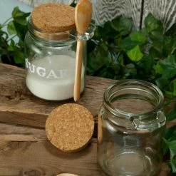 Richland Glass Jar With Wooden Spoon 4", 8.5oz