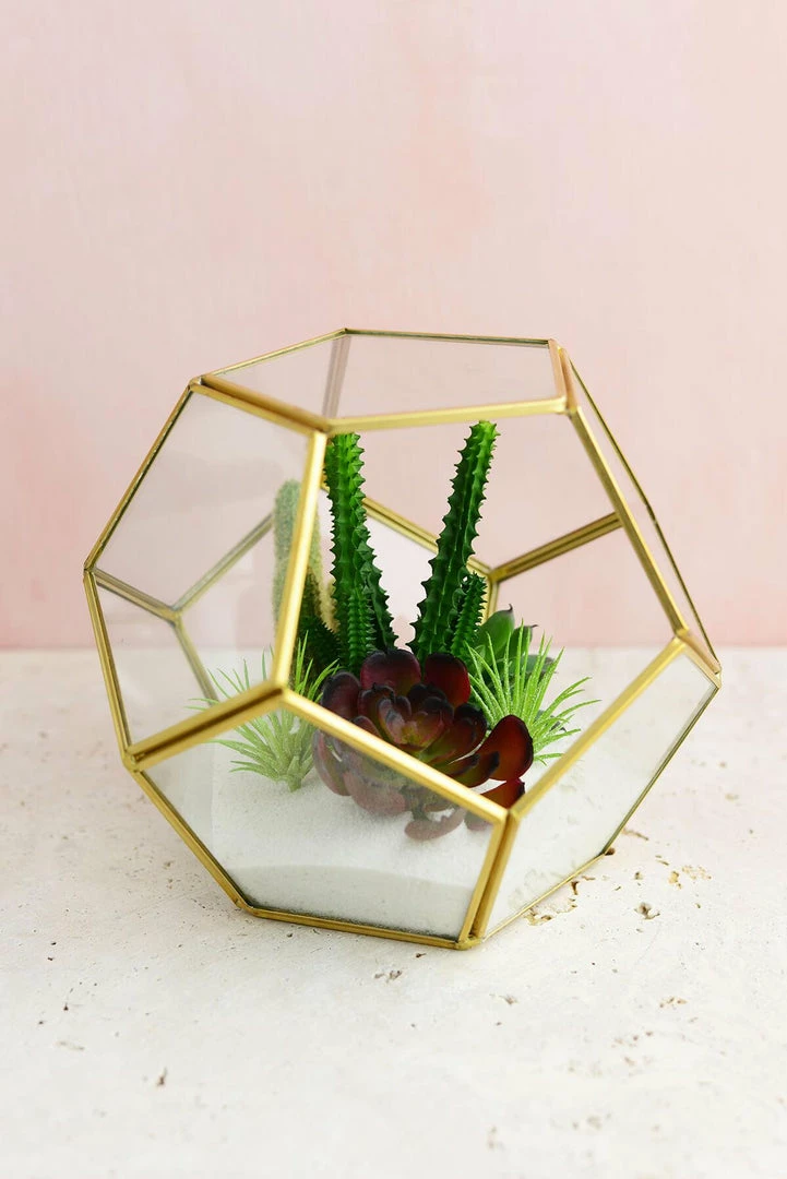 Richland Hira Glass & Brass Terrarium Display Box 1 Richland Hira Glass & Brass Terrarium Display Box