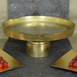 Richland Shop By Event Large 18.5" Wide Gold Metal Cake Display Stand