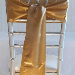 Richland 10 Gold Satin Chair Sashes Fall