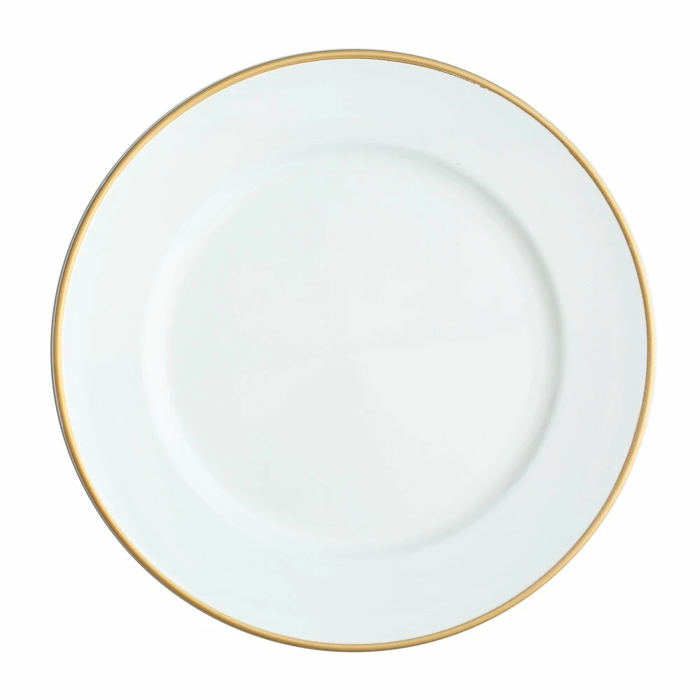 Weddings Richland 13" White With Gold Rim Charger Plate 1 Weddings Richland 13" White With Gold Rim Charger Plate