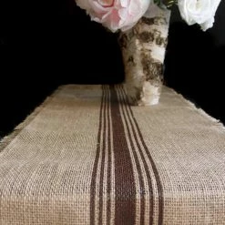 Richland Weddings Brown Striped Burlap Runner 12.5 X 9 Feet