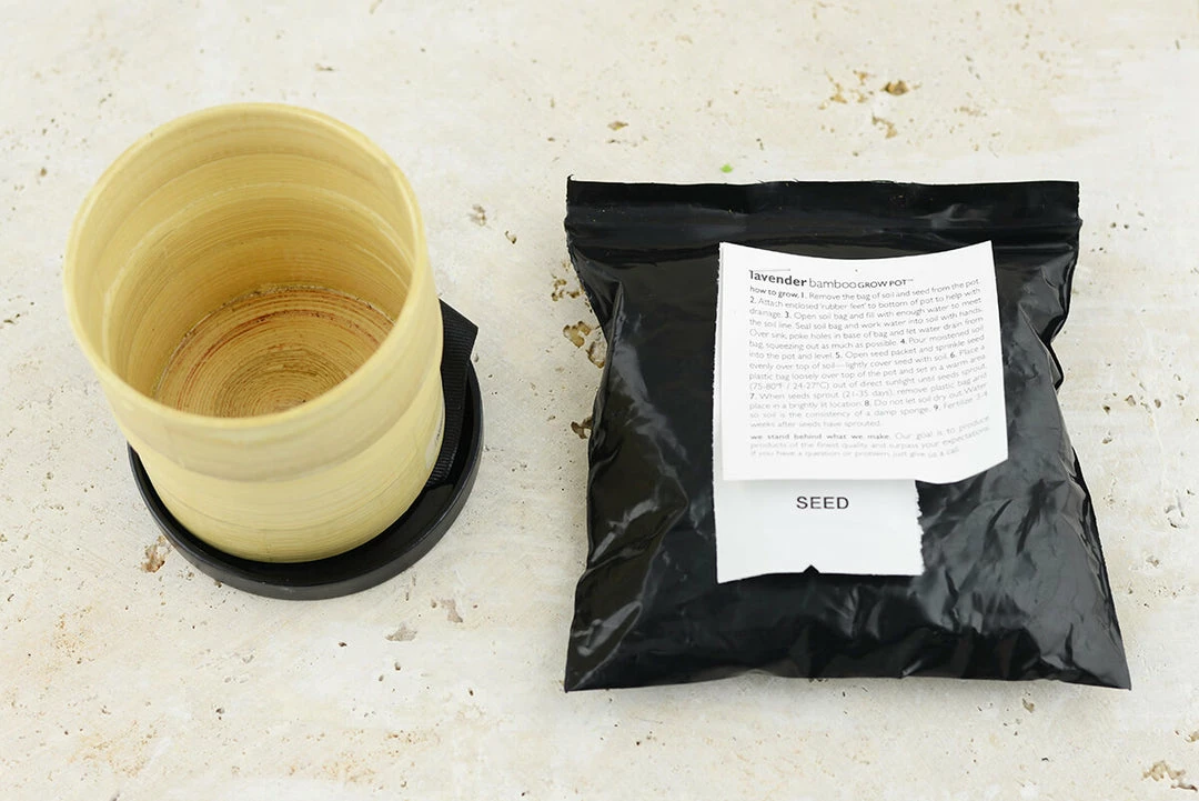Richland Naturals & Florals Lavender Grow Kit In Bamboo Pot 2 Richland Naturals & Florals Lavender Grow Kit In Bamboo Pot