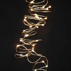 Richland 9' 36 Light Silver Wire Warm White Battery Operated Indoor LED Micro Miniature Christmas Light String Set Shop By Event