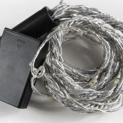 Richland Shop By Event Lighted Garland 6FT 60 LED Lights, Battery Operated Silver Wrapped