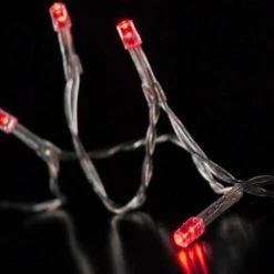 Richland Shop By Event 30 LED Red Mini String Lights, 10.8 FT Clear Cord, Battery Operated