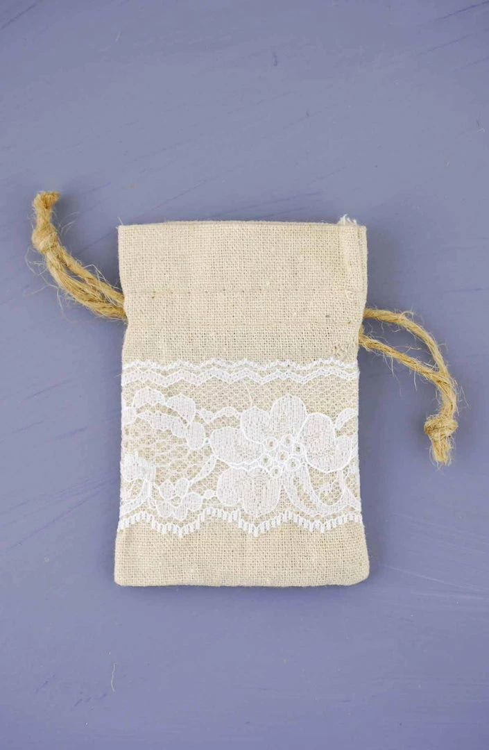 Richland Weddings 12 Linen & Lace 3x4 Favor Bags 1 Richland Weddings 12 Linen & Lace 3x4 Favor Bags