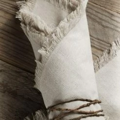 Richland Weddings 12 Linen Napkins With Fringe Edge 20in