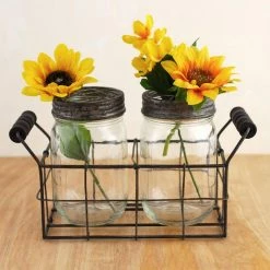 Richland Mason Jar Vase With Frog Lid (Set Of 2 Jars) Weddings