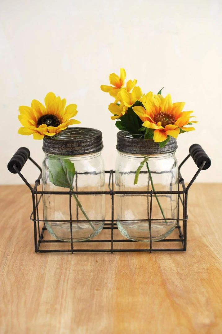 Richland Mason Jar Vase With Frog Lid (Set Of 2 Jars) Weddings 1 Richland Mason Jar Vase With Frog Lid (Set Of 2 Jars) Weddings