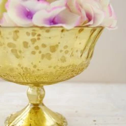 Richland Mercury Glass Compote Gold 7x5.25in
