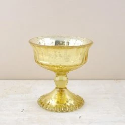 Richland Mercury Glass Compote Gold 4.5in