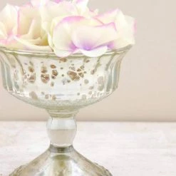 Richland Silver Mercury Glass Compote 4.75in Anniversary