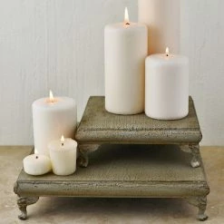 Richland Two Metal Pedestals Risers 11" & 8" Square Crafts