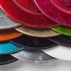 Weddings Richland Beaded Charger Plate 13" Sample Pack Set Of 12