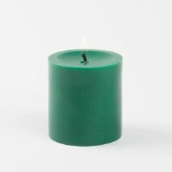 Richland Pillar Candle 3"x3" Dark Green