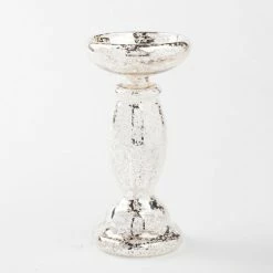 Richland Eastland Unique Mercury Glass Pillar Candle Holder 8.5" Shop By Event