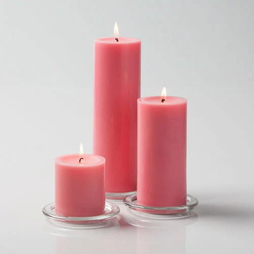 Richland Pillar Candles 3"x3", 3"x6" & 3"x9" Pink Set Of 3 1 Richland Pillar Candles 3"x3", 3"x6" & 3"x9" Pink Set Of 3