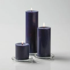 Richland Pillar Candles 3"x3", 3"x6" & 3"x9" Navy Blue Set Of 12 Shop By Event