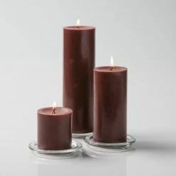 Shop By Event Richland Pillar Candles 3"x3", 3"x6" & 3"x9" Brown Set Of 36