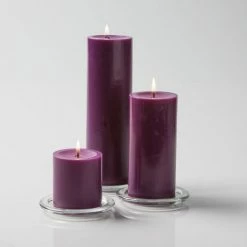 Richland Pillar Candles 3"x3", 3"x6" & 3"x9" Purple Set Of 36 Shop By Event