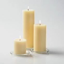 Richland Pillar Candles 3"x3", 3"x6" & 3"x9" Ivory Set Of 3