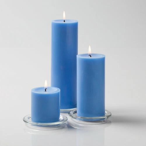 Shop By Event Richland Pillar Candles 3"x3", 3"x6" & 3"x9" Light Blue Set Of 3 1 Shop By Event Richland Pillar Candles 3"x3", 3"x6" & 3"x9" Light Blue Set Of 3