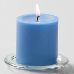 Shop By Event Richland Pillar Candle 3"x3" Light Blue Set Of 48